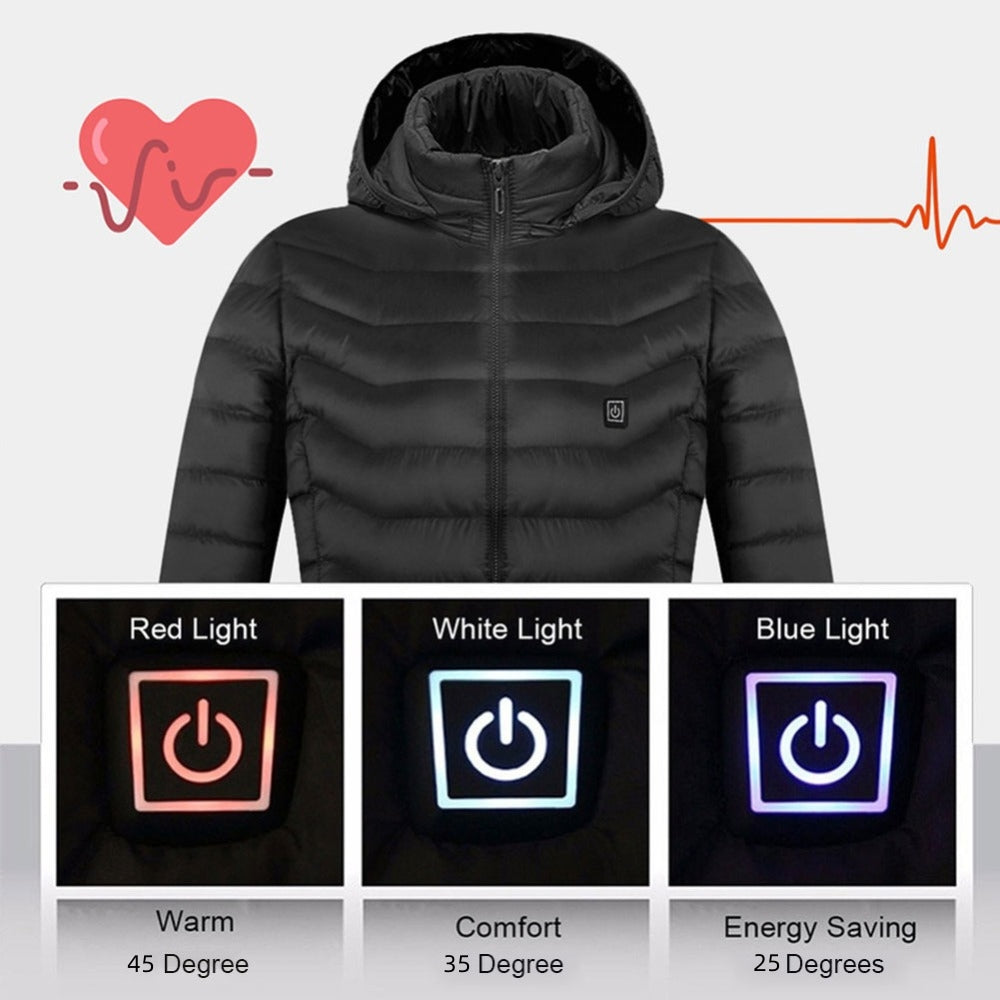 USB Heated Jacket for Men - Electric Thermal Coat