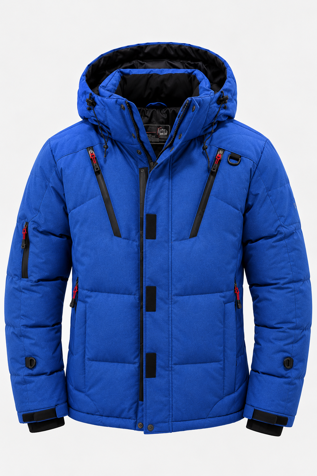 Men’s Duck Down Puffer Coat with Detachable Hood and Zip Pockets