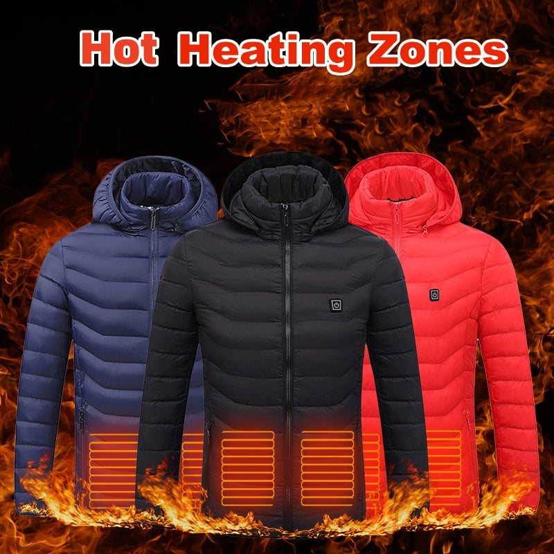 USB Heated Jacket for Men - Electric Thermal Coat