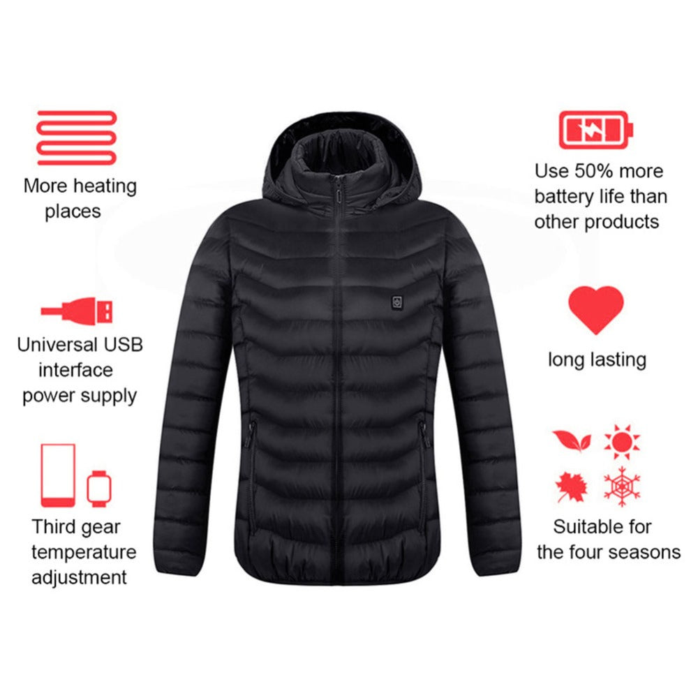 USB Heated Jacket for Men - Electric Thermal Coat