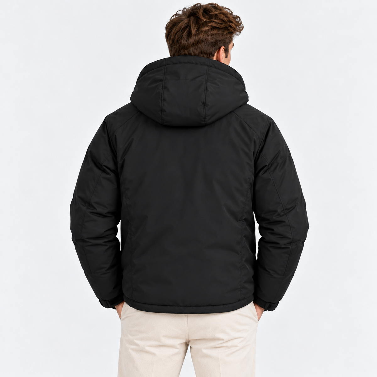 Men's Fleece-Lined Hooded Winter Jacket