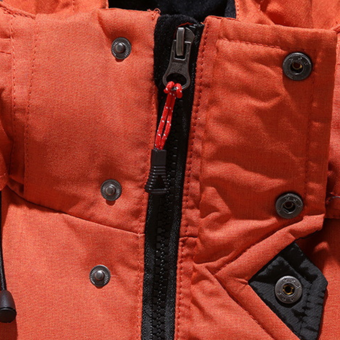 Men's Goose Down Puffer Jacket with Water Repellent Windproof Shell and Regular Fit