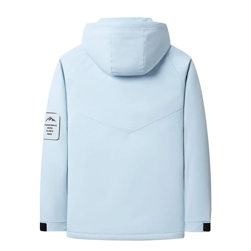 Unisex Hooded Padded Jacket with Windproof Polyester Shell and Stand Collar