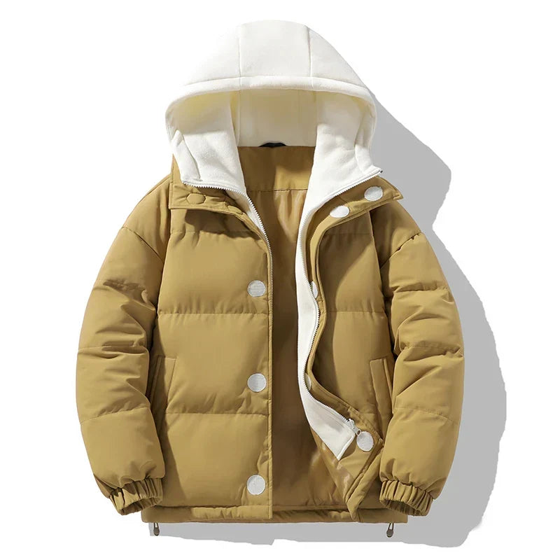Men's Puffer Jacket Warm Insulated Winter Coat Padded Casual