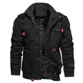 Men's Waterproof Fleece Jacket with High Collar Chest Pockets and Metal Hardware