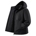 Men's Waterproof Fleece Lined Windbreaker Jacket with Hood and Padded Graphene Lining