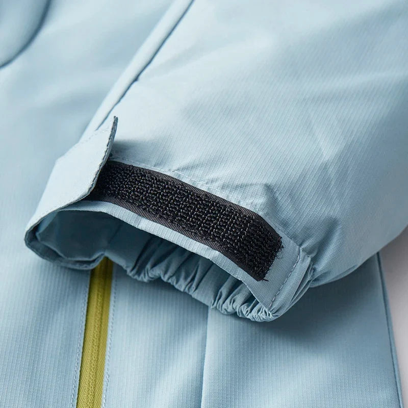 Men's Waterproof Fleece Lined Windbreaker Jacket with Hood and Padded Graphene Lining