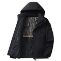 Unisex Hooded Padded Jacket with Windproof Polyester Shell and Stand Collar
