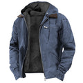 Men's Polyester Hooded Jacket | Elegant Loose Fit Winter Parka