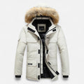 Men's Hooded Parka with Fleece Lining Synthetic Down Fill and Waterproof Shell