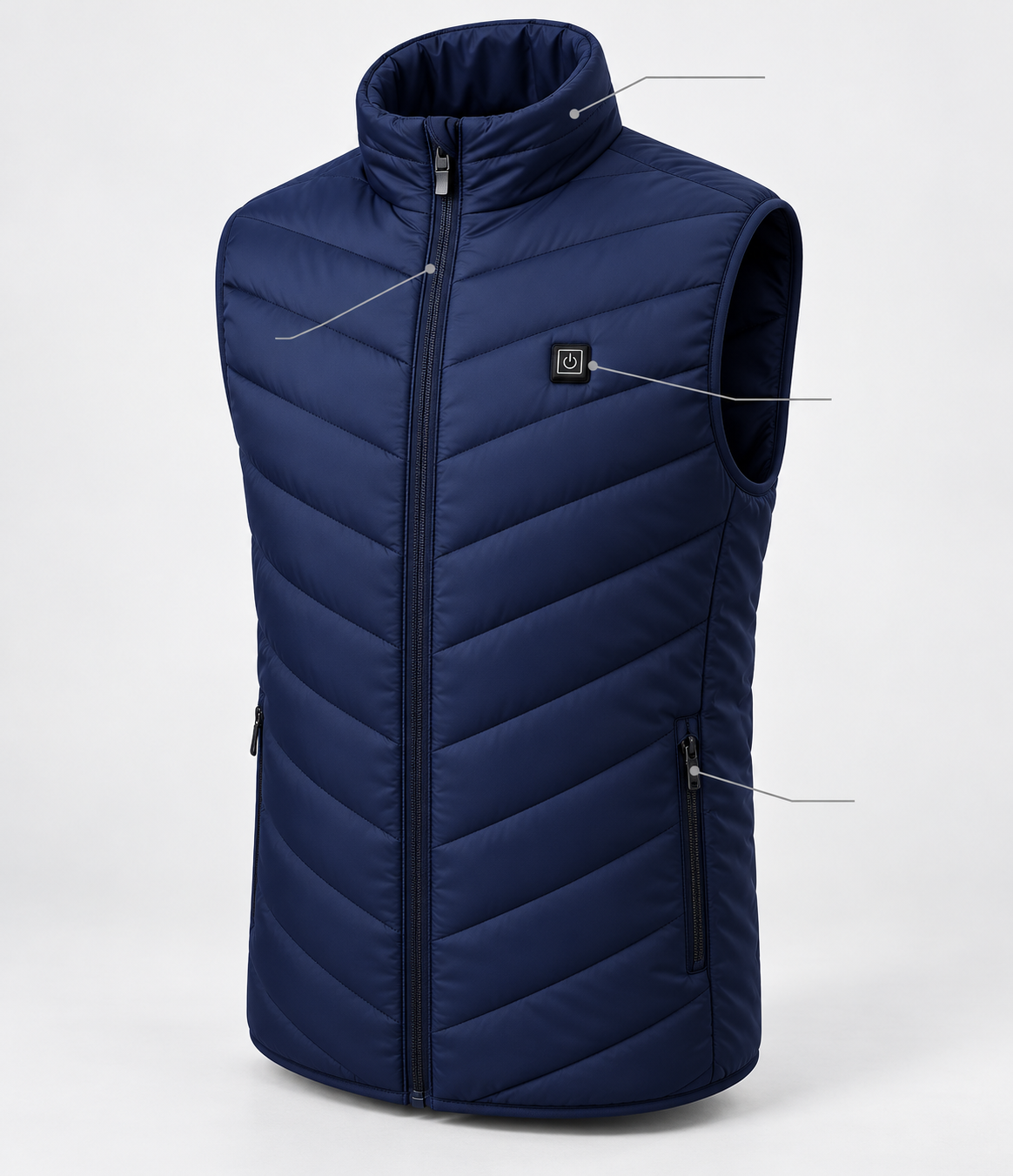 Men's lightweight quilted heated vest designed for cold-weather layering