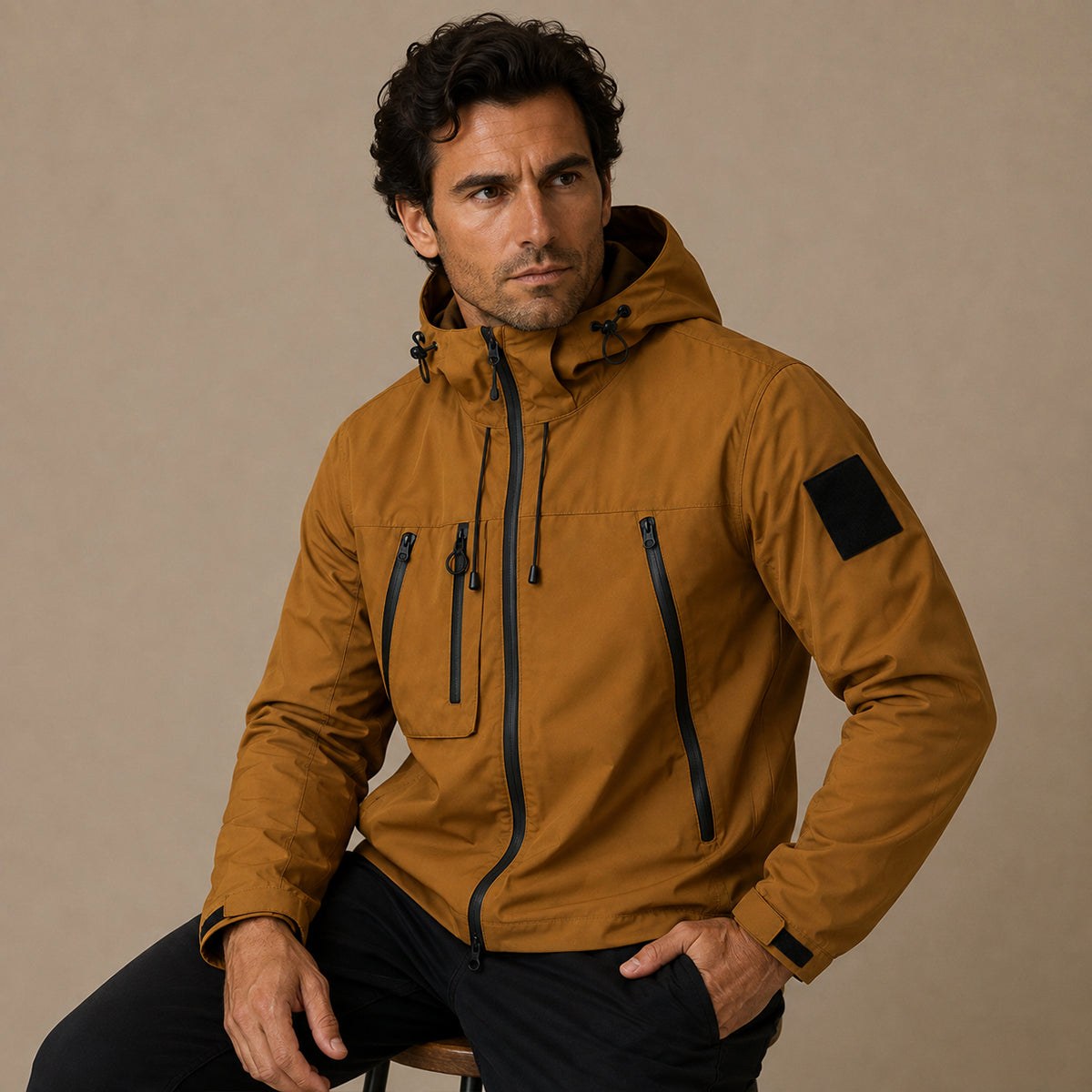 Men's Lightweight Waterproof Hooded Rain Jacket