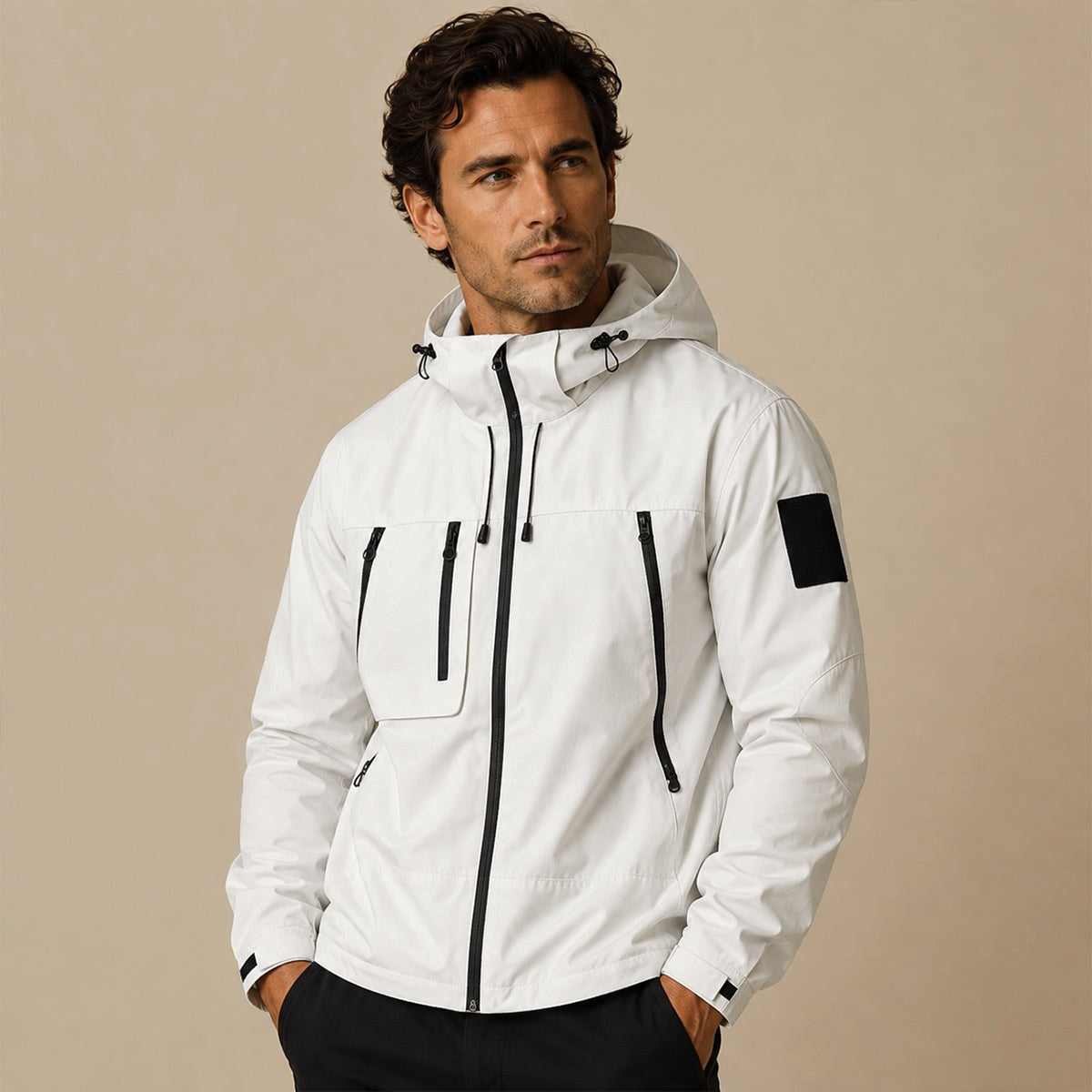 Men's Lightweight Waterproof Hooded Rain Jacket