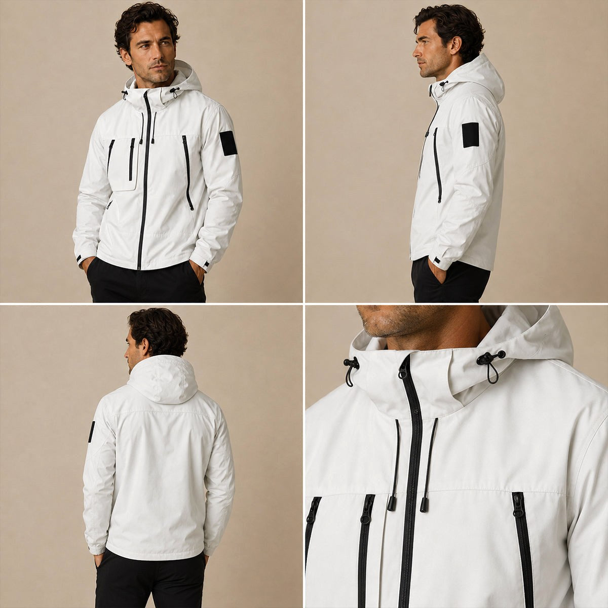 Men's Lightweight Waterproof Hooded Rain Jacket