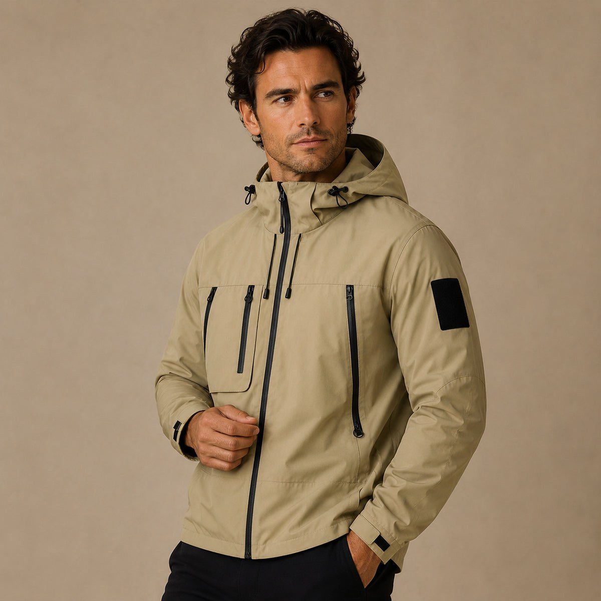 Men's Lightweight Waterproof Hooded Rain Jacket