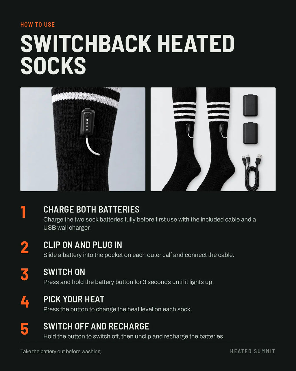 Switchback Heated Socks