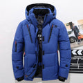 Men’s Duck Down Puffer Coat with Detachable Hood Zip Pockets and Polyester Shell