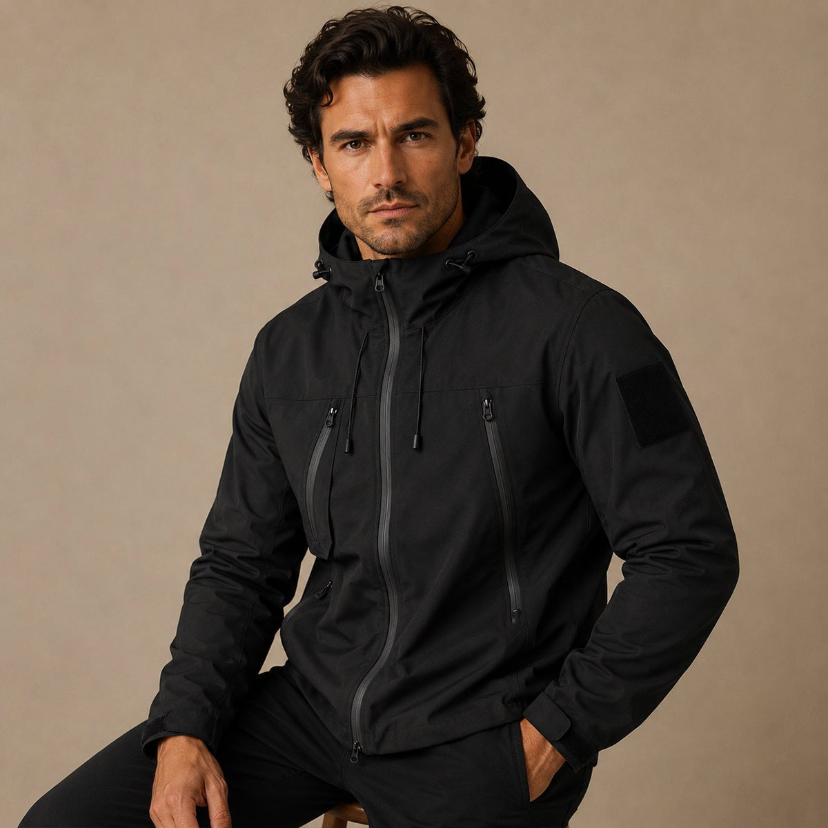 Men's Lightweight Waterproof Hooded Rain Jacket