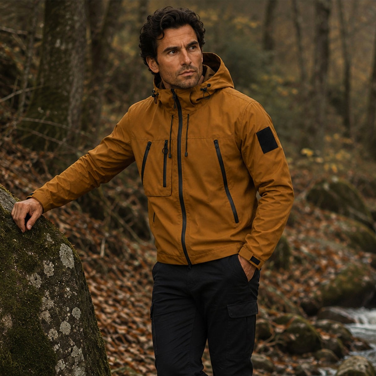 Men's Lightweight Waterproof Hooded Rain Jacket